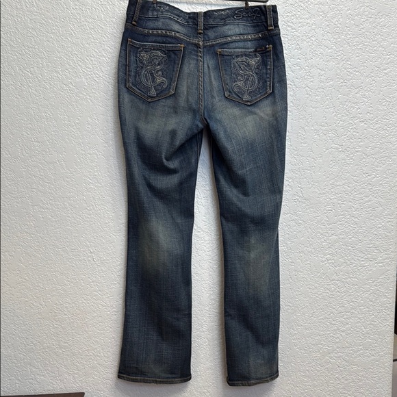 Seven7 Blue Straight Leg Jeans Size 8 - Picture 4 of 7